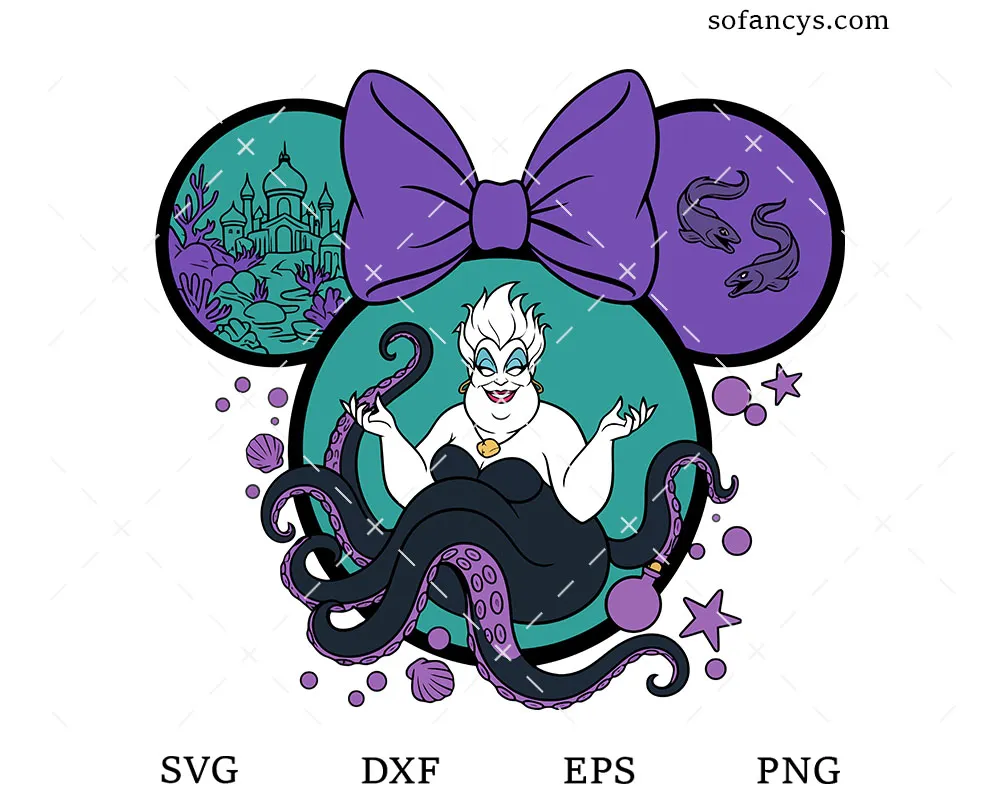 Sea Witch Mickey Ears SVG