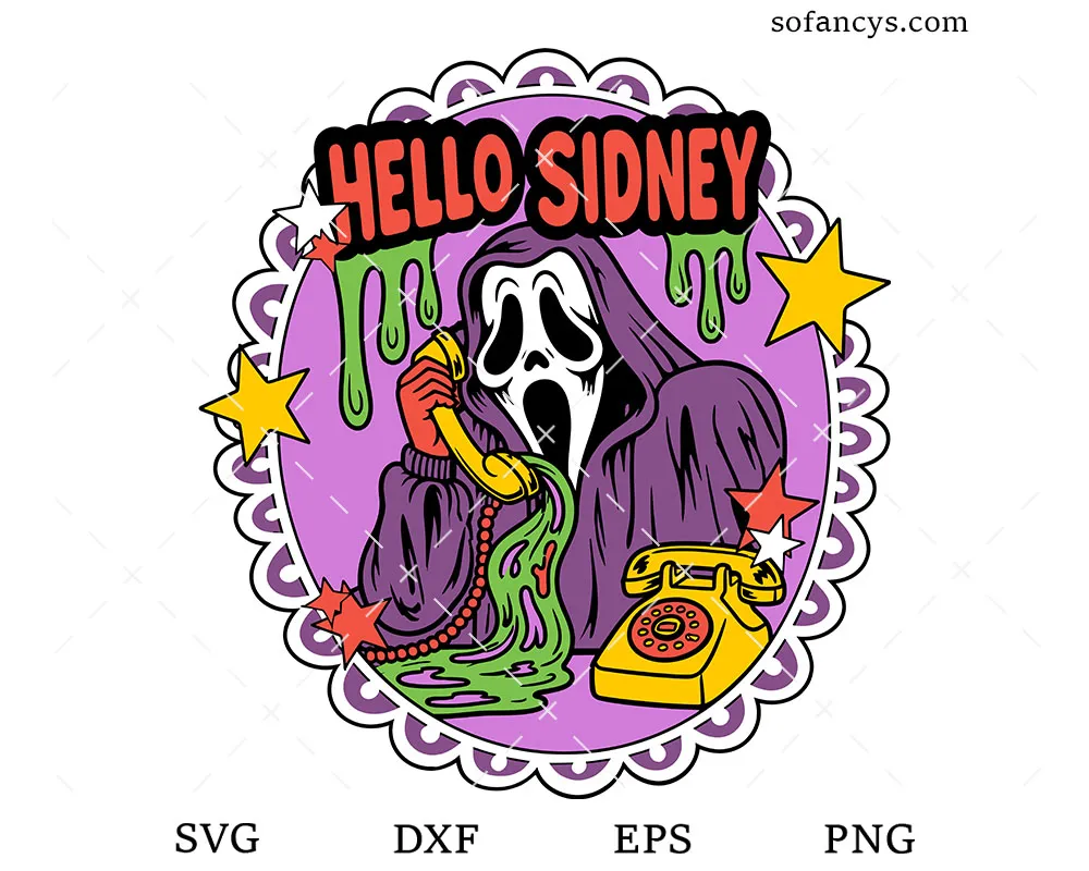 Hello Sidney Ghostface SVG