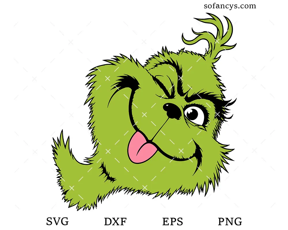 Winking Grinch Dog SVG