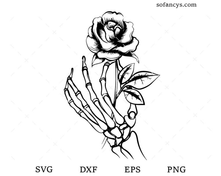 Skeleton Achery Rose SVG DXF EPS PNG Cut Files