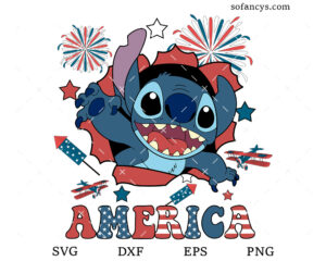 Stitch 4th Of July SVG DXF EPS PNG Cut Files