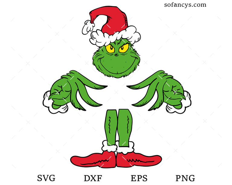 Grinch Head Hands and Feet SVG Bundle