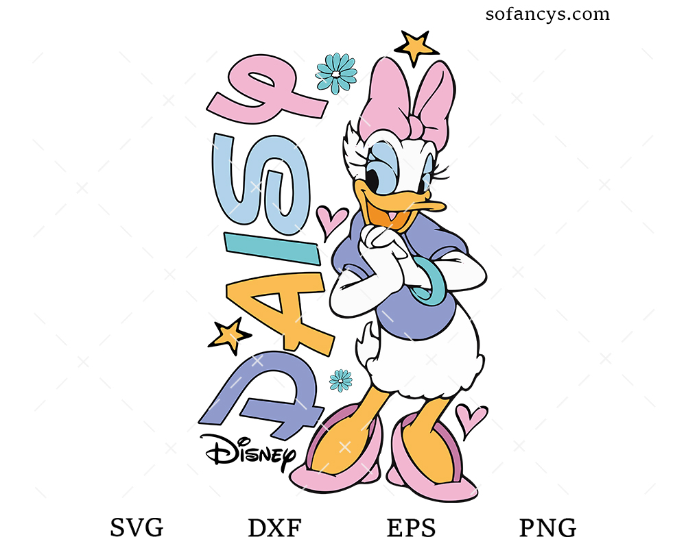 Lovely Daisy Duck SVG DXF EPS PNG Cut Files
