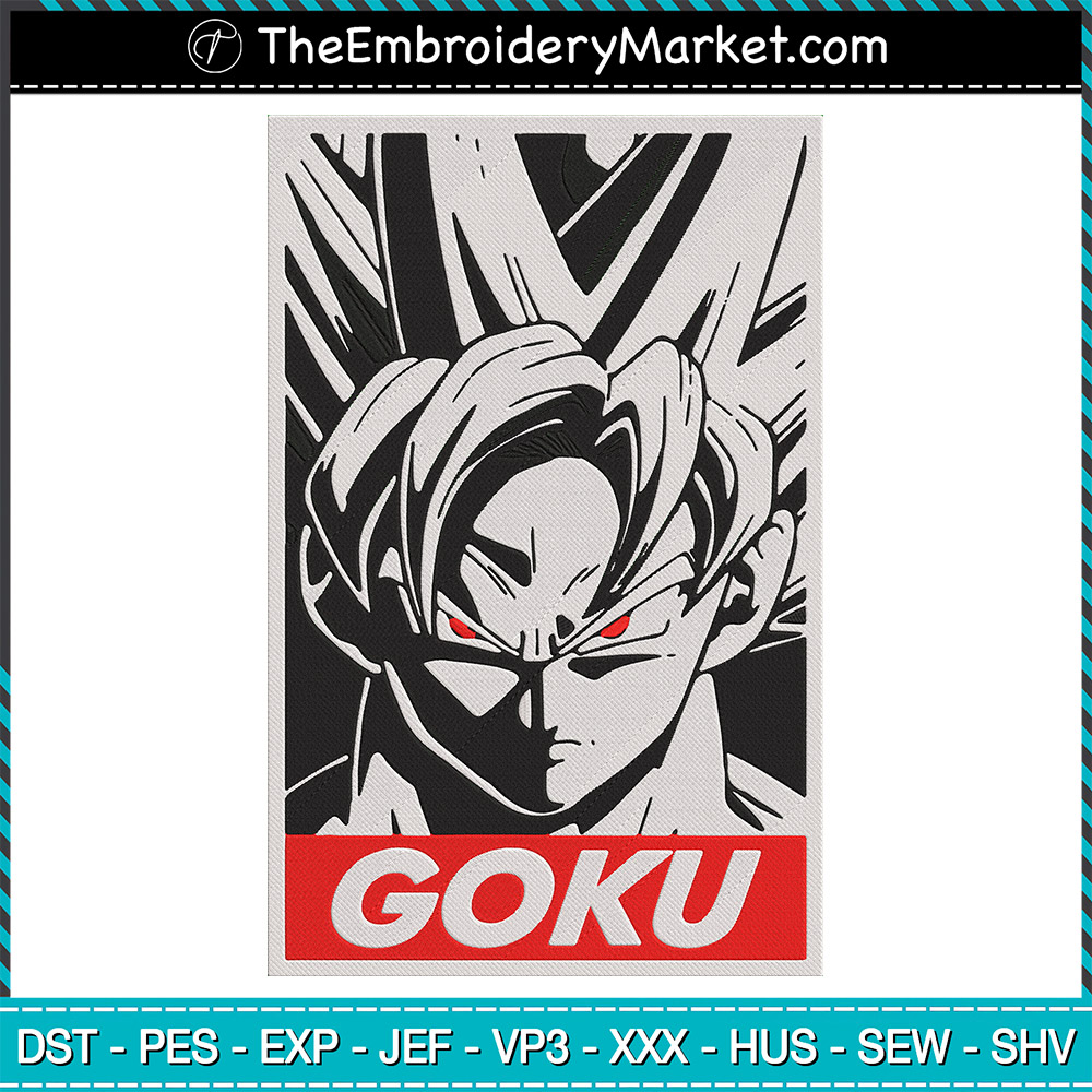 Son Goku Embroidery Designs File, Dragon Ball Machine Embroidery ...