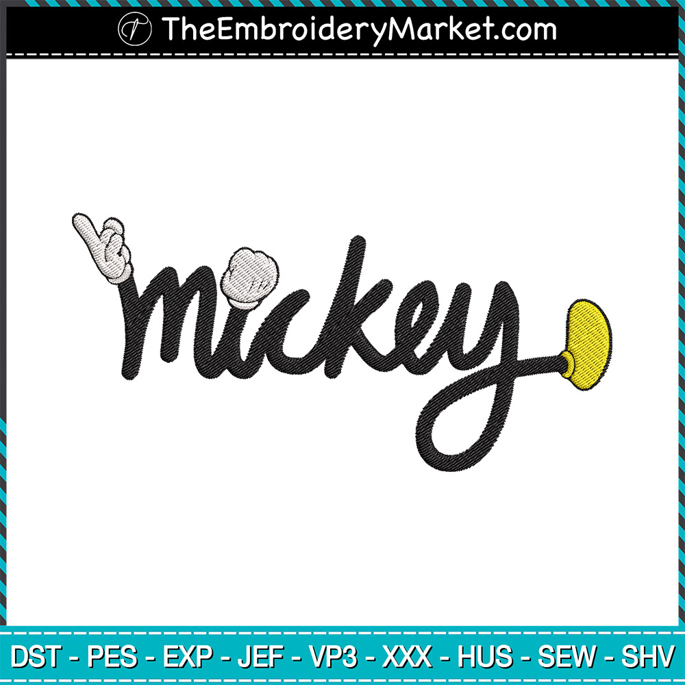 Mickey Letter Embroidery Designs File, Disney Mickey Machine Embroidery ...
