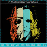 Horror Movie Squad Halloween Embroidery Designs File, Halloween Machine ...